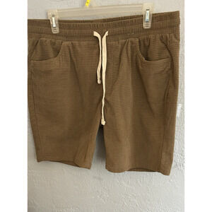 Dri Essentals Mens Shorts LRG Tie/Elastic Waist Brown Soft Texture Sports Walk